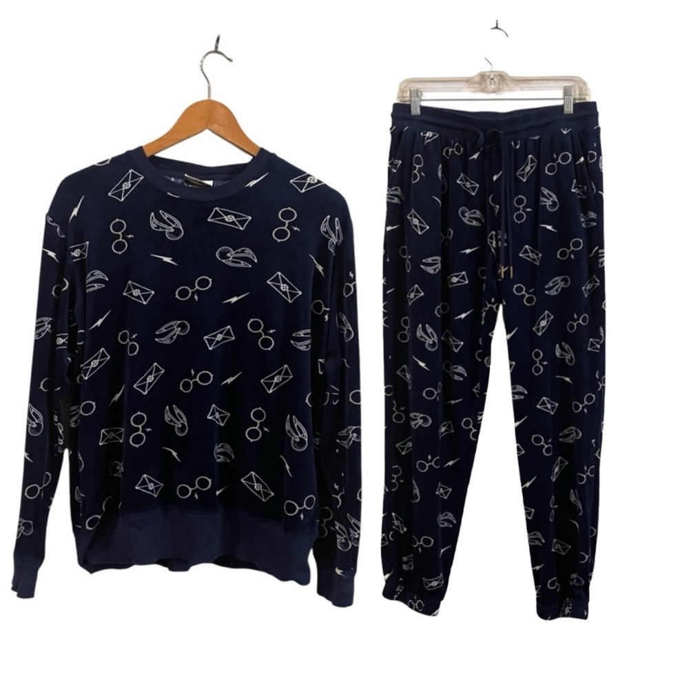 Harry Potter Wizarding World Cozy Soft Blue Pajama Set Medium